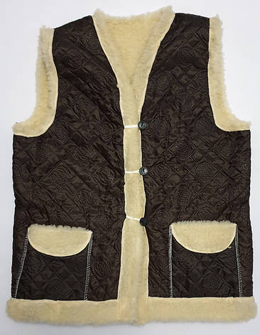 Жилетки, тілогрійки на штучному хутрі з плащівки на пуговиці, фото 1