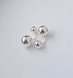 Сережки - пусети срібні "Діор - Dior" вигнуті родовані, фото 3