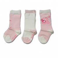 Набір дитячих шкарпеток для дівчинки в пакованні 0-2 BRUMS Італія 123BCLJ001 Білий рожевий 9,7-10,3(0).Топ!