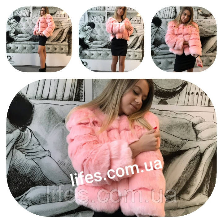 Хутряна шуба Троянда зі штучного еко — хутра песця L
