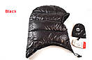 Капюшон пуховий туристичний зимовий головний убір з пуху Aegismax чорний, фото 8