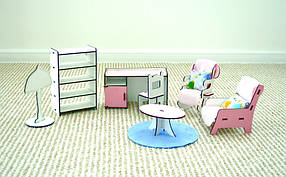 Набір меблів для лялькового будиночка 3115 Кабінет. 7 предметів