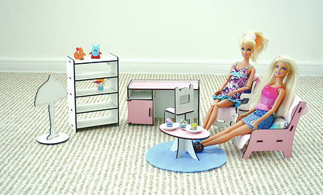 Набір меблів для лялькового будиночка 3115 Кабінет. 7 предметів, фото 2
