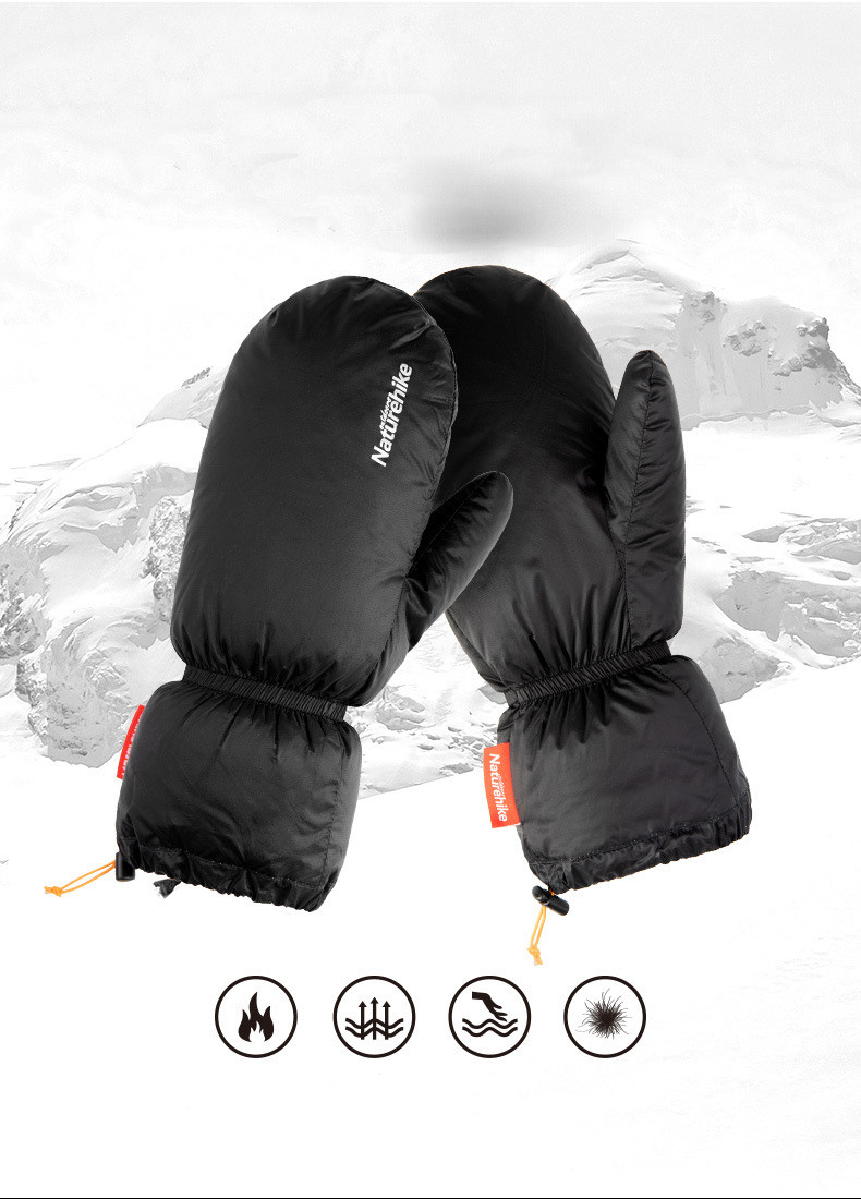 Рукавиці пухові ультралегкі Naturehike 700 FP чорні