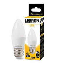 Лампа світлодіодна LED Lebron L-C37 6W 4100K E27 220V 480Lm 00-10-44