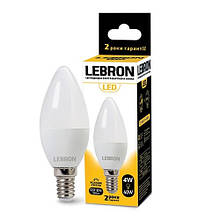 Лампа світлодіодна LED Lebron L-C37 4W E14 4100K 220V 320Lm 00-10-36