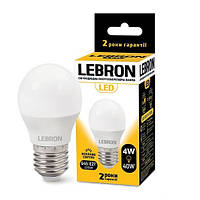 Лампа светодиодная LED Lebron L-G45 4W E27 4100K 220V 320Lm 11-12-42