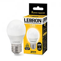 Лампа светодиодная LED Lebron L-G45 4W E27 3000K 220V 320Lm 11-12-41