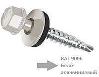 4.8х19мм Cаморез кровельный окрашенный Цинк RAL 9006 (100 шт)