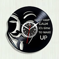 Анонимус Анонимные часы Часы для активистов Anonymous декор Часы с винила Кварцовый механизм Тихий ход стрелок