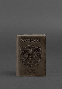 Шкіряна обкладинка для паспорта з Американським гербом Горіх