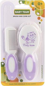 Набір гребінець і щітка з натуральної щетини Baby Team, фото 1