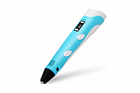 3D-ручка з LCD дисплеєм і 4 кольори пластику ABS 3D Pen 2 Синій