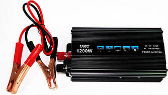 Перетворювач напруги UKC авто інвертор 12V-220V 1200W