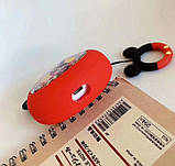 Чохол для навушників AirPods 1, 2 Міккі з рідкими блискітками + брелок силіконовий, фото 3