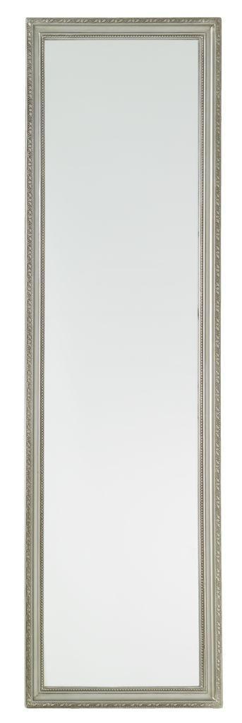 Дзеркало настінне довге з рамкою з дерева 124 см срібло, smile