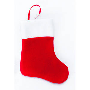 Чоботи новорічні для подарунків червоні 18*9,5 см носок панчохи