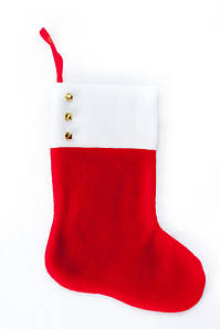 Чобіток новорічний для подарунків червоний 29*22 см шкарпетка
