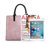 Набір жіночих сумок 3 предмета з брелоком червоного кольору BA-1, фото 5