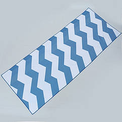 Рушник для йоги (килимок для йоги) YOGA TOWEL Y-YGT 75 см x 186 см білий-синій