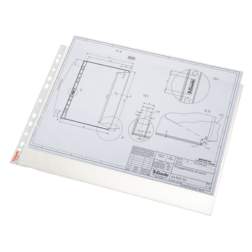Файл для документів із перфорацією А3 горизонтальний 75 мкм, 10 шт Esselte