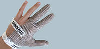 Кольчужная перчатка на 3 пальца с тканевым ремешком, размер S