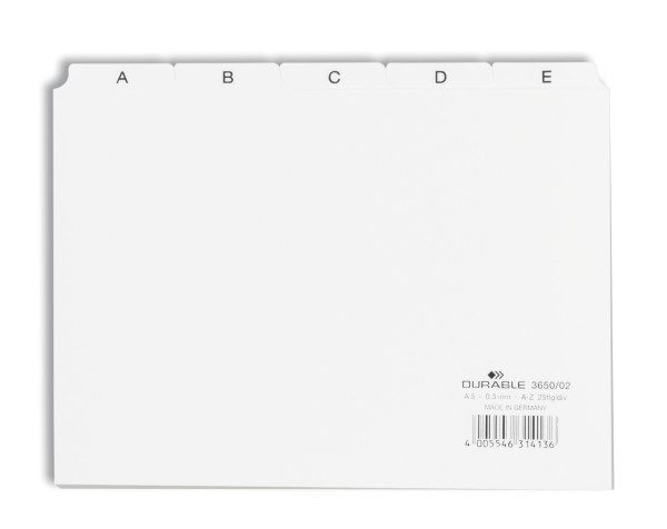 Розділювачі для картотеки пластикові A-Z, A5 формат