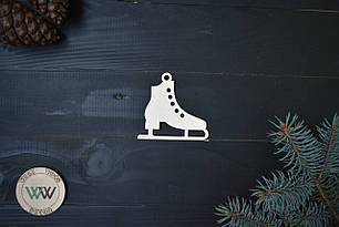 Ковзани з фанери на ялинку, новорічний декор, ЕКО іграшки на ялинку, ялинкові прикраси з дерева.