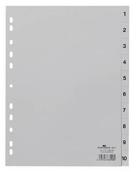 Роздільники пластикові 1-10 формату A4 DURABLE