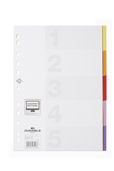 Роздільники пластикові кольорові 1-5 VARICOLOR®, A4