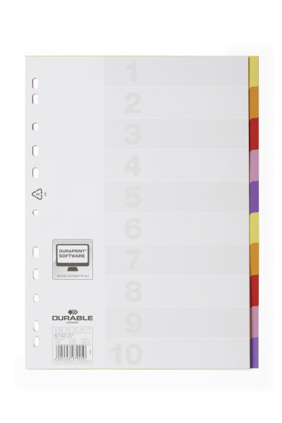 Роздільники пластикові кольорові 1-10 VARICOLOR®, A4