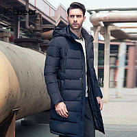 Длинная теплая мужская куртка -пальто пошив больших размеров и на высокий рост подгон длины рукава и пуховика.