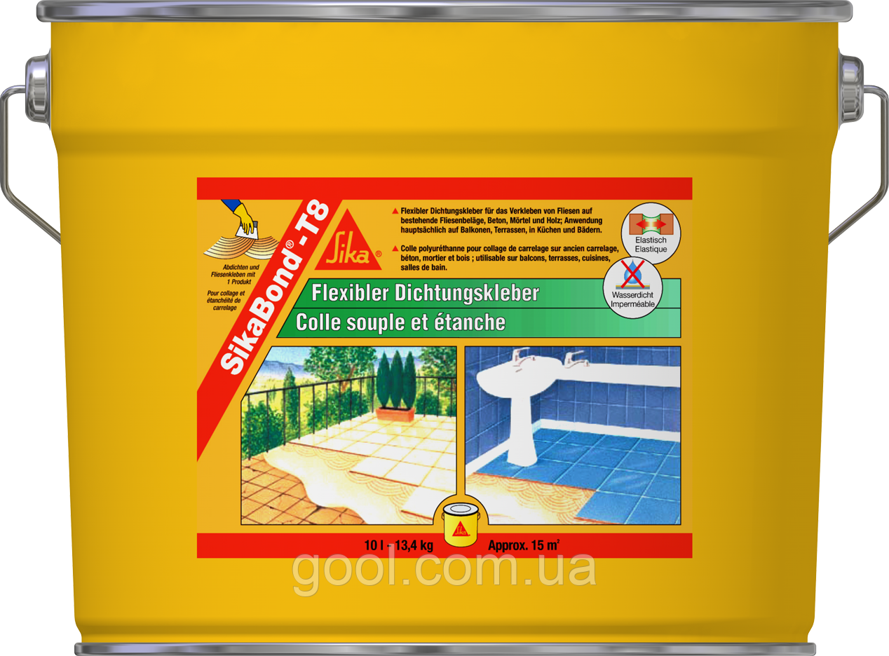 Sika SikaBond-T8 10 л гідроізоляція та клей для плитки