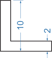 Алюминиевый уголок равносторонний 10x10x2