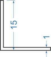 Уголок Алюминиевый равносторонний 15x15x1