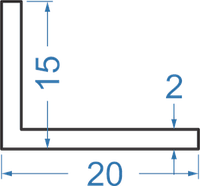 Уголок Алюминиевый разносторонний 20x15x2