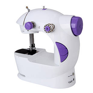 Швейна машинка портативна Mini Sewing Machine FHSM 201 з адаптером фіолетова