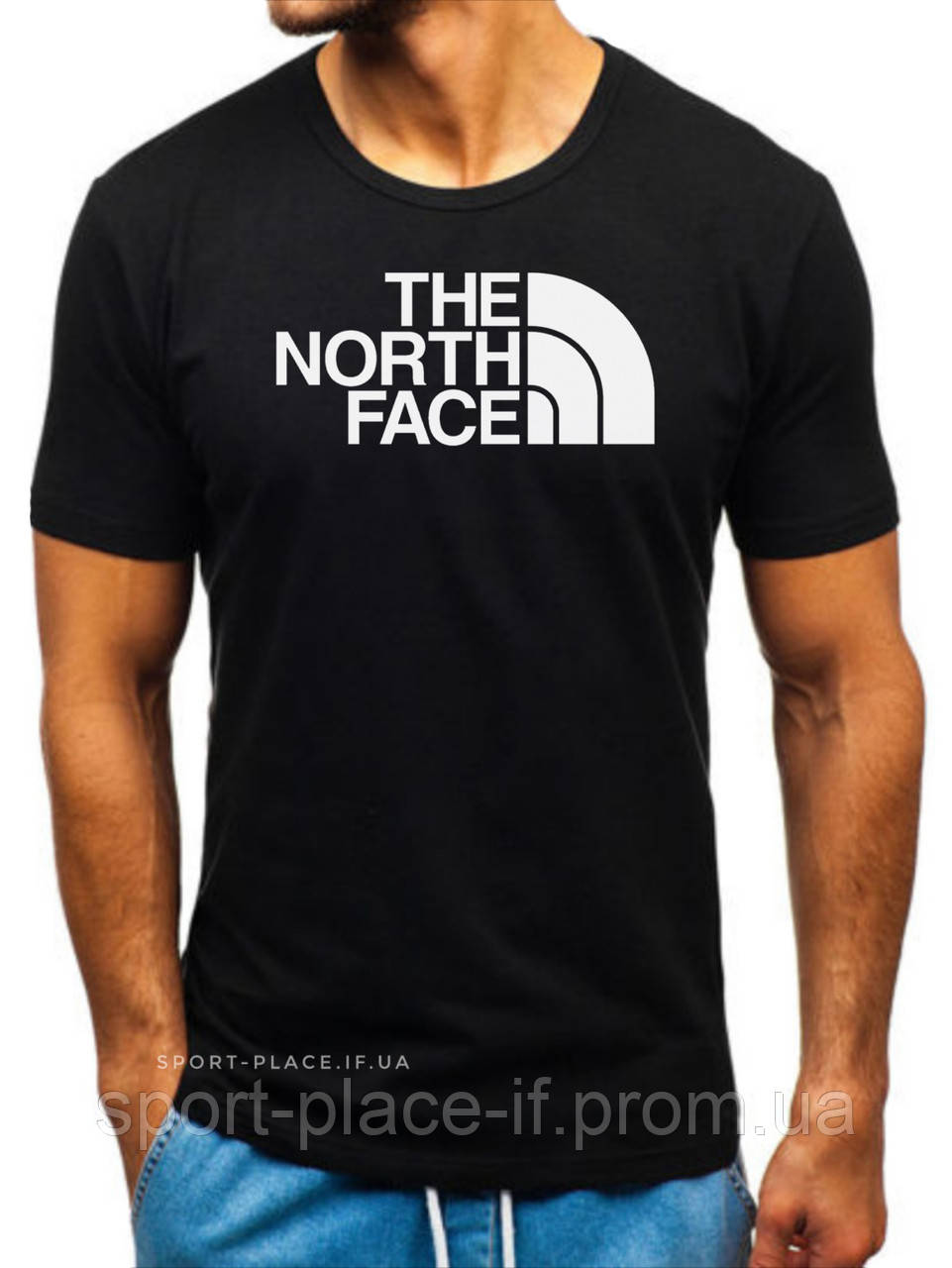 Чоловіча футболка The North Face (Норс Фейс) чорна (велика емблема) бавовна