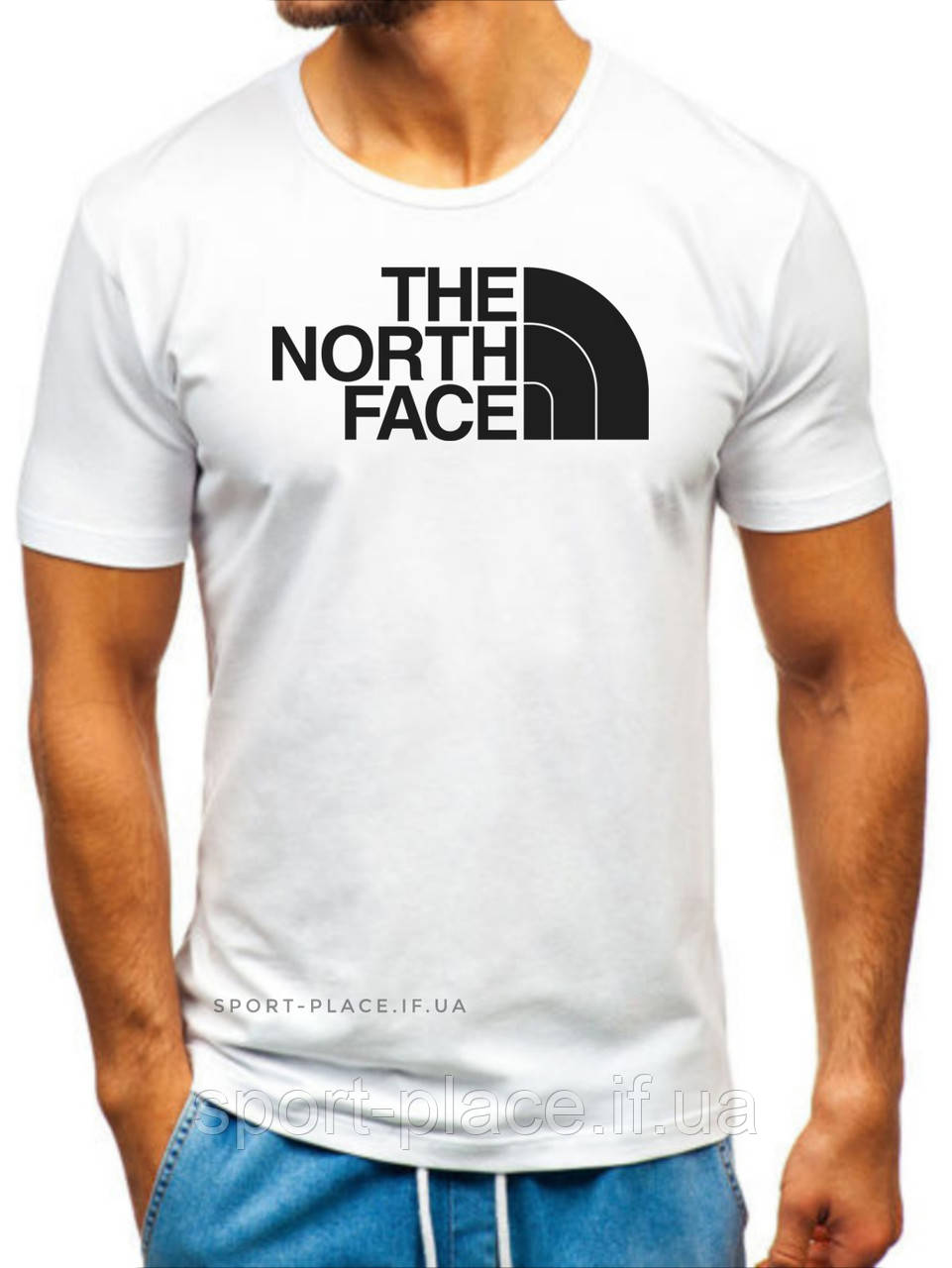 Чоловіча футболка The North Face (Норс Фейс) біла (велика емблема) бавовна