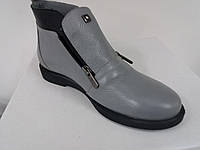Женские кожаные ботинки с двумя рабочими змейками, удобные повседневные натуральные ботинки Україна 36 41
