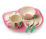 Набір дитячого бамбукового посуду Stenson MH-2773-5 замок принцеси, 5 предметів, фото 2