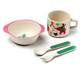 Набір дитячого бамбукового посуду Stenson MH-2773-5 замок принцеси, 5 предметів, фото 4