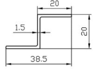 Алюминиевый Z-профиль 20x20x1,5