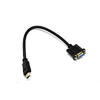 HDMI в VGA позолочений перехідник кабель