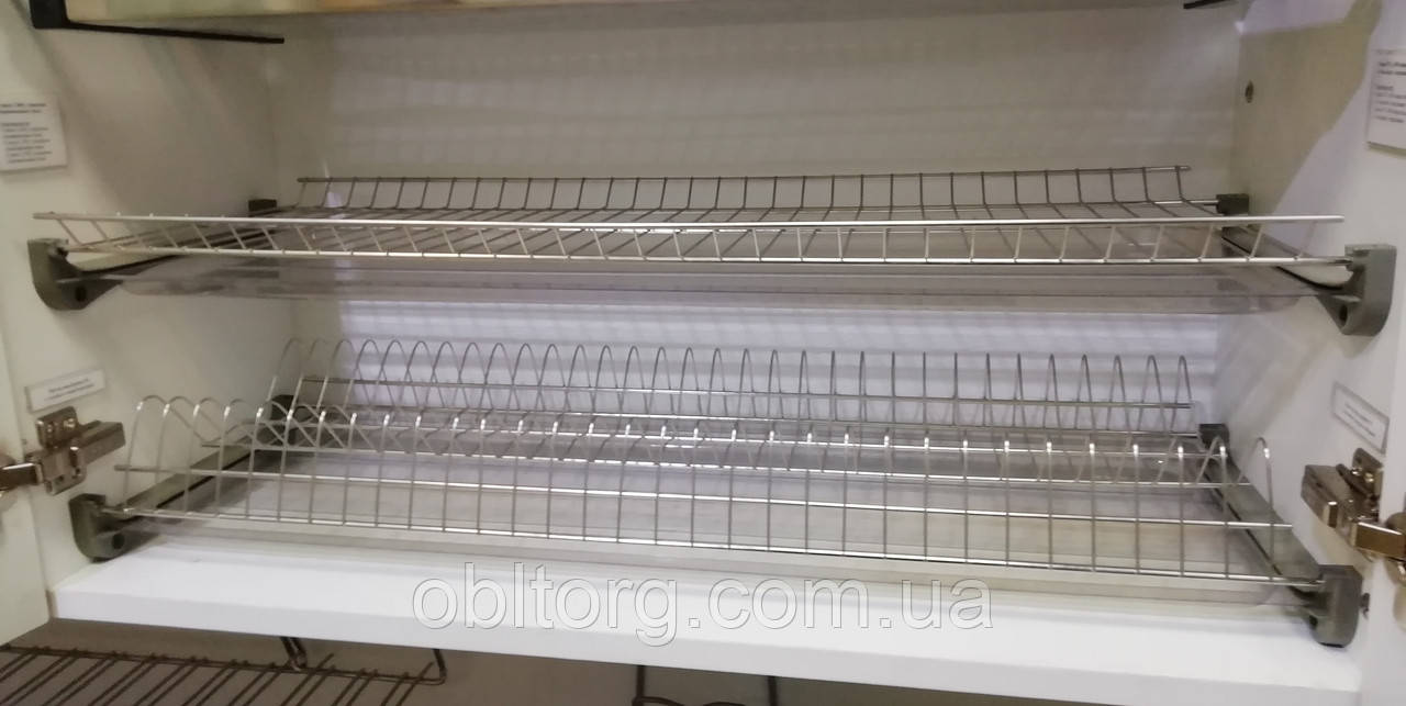 Сушка для посуду фасад 700мм Т3 GIFF Нержавіюча сталь (2 полиці, 2 піддона, 4 кріплення), фото 1