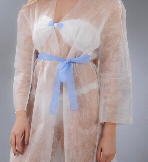 Халат кимоно Mini с поясом одноразовый для процедур Doily (1шт.) Цвета - фото 4 - id-p1040519953