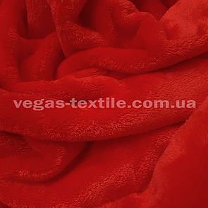 Тканина Махра Велсофт двостороння полірована Червона ширина 1.8 м