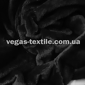 Тканина Махра Велсофт двостороння полірована Чорний ширина 1.8 м