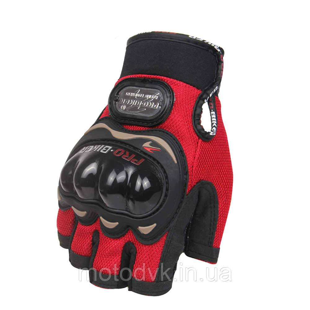 Мотоперчатки Pro-Biker без пальців червоні, розмір XXL (MCS-04)