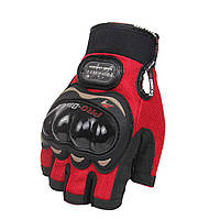 Мотоперчатки Pro-Biker без пальців червоні, розмір XXL (MCS-04)